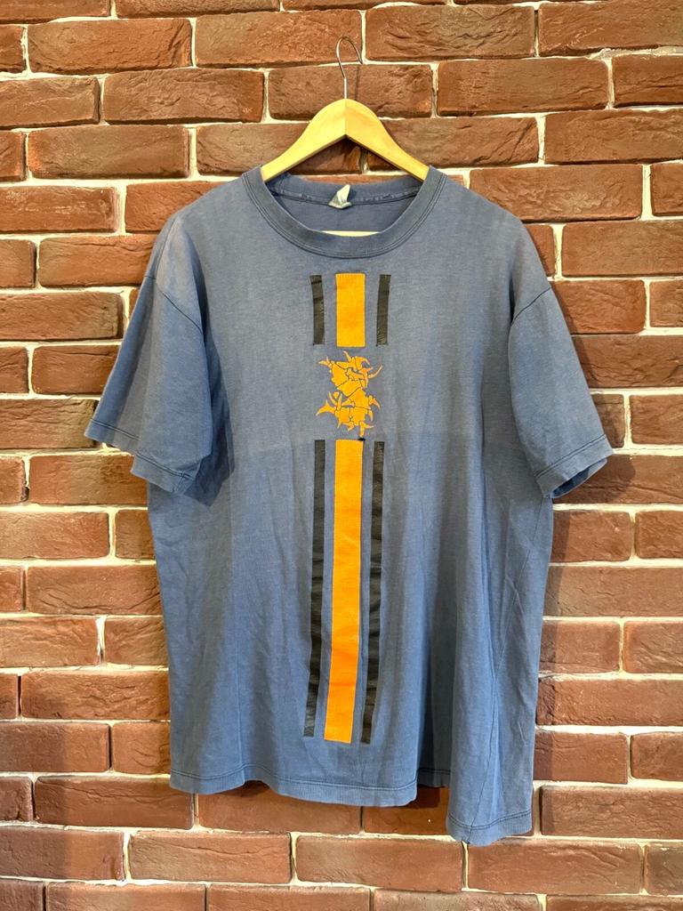Rare Vintage 90s Sepultura Roots Metal Band Tee Washed Grail L Blue Unisex T-Shirt