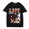 Ретро футболка Lady Gaga Унисекс Женская Оверсайз 100% Хлопок Горячая Распродажа Короткий Рукав Уличный Стиль Мода Лето Унисекс Большие Размеры Топы