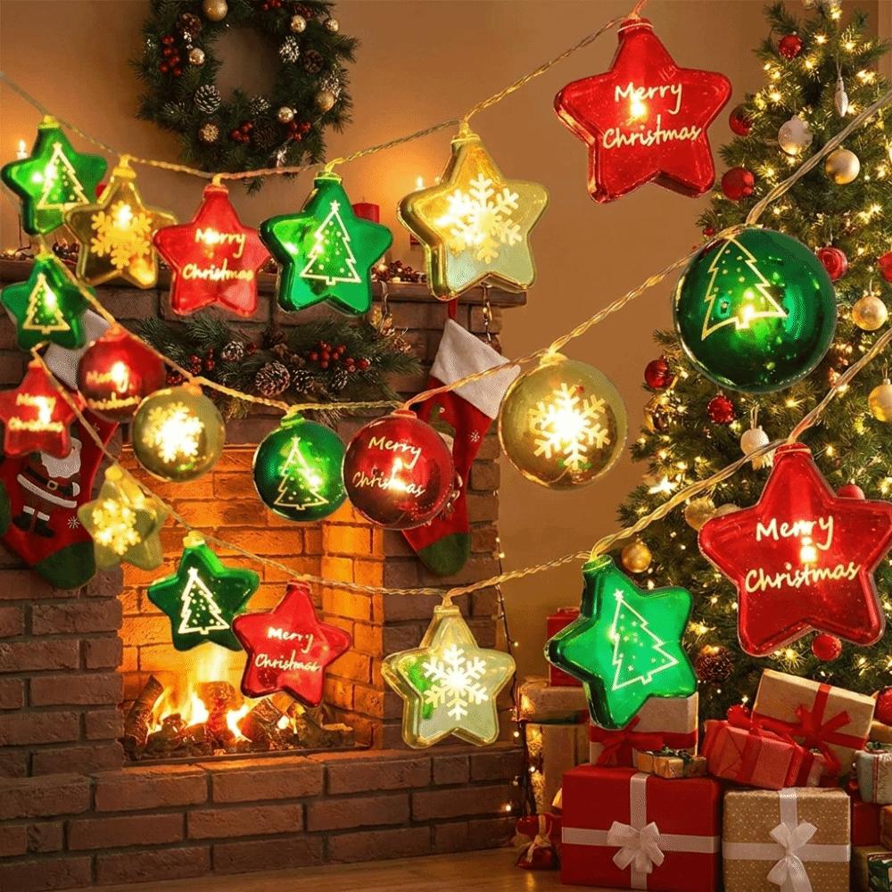 Electroplated Christmas String Lights PVC Material Fairy Lights Hanging Lights Living Room