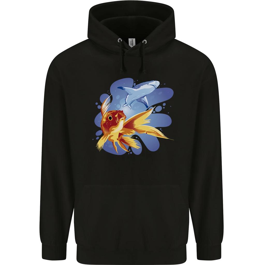 Great White Shark vs Goldfish hoodie-Casual Pullover Sweatshirt