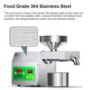 820W Electric Oil Press Machine Cold Hot Pressing Modes Stainless Steel Seed Oil Maker 40-240 Celsius