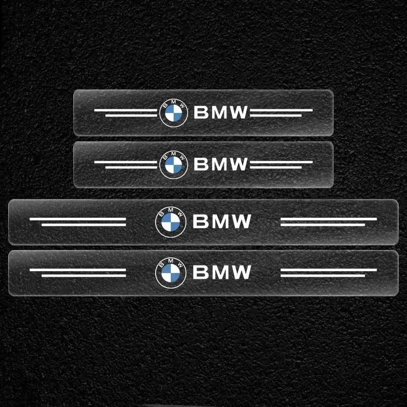 HTCZ7 4Pcs Transparent Badge Car Threshold Protector 3D Sticker Car Styling For BMW M M3 M4 M5 X1 X3 X5 X6 X7 F10 F20 F22 F30 G20 G30