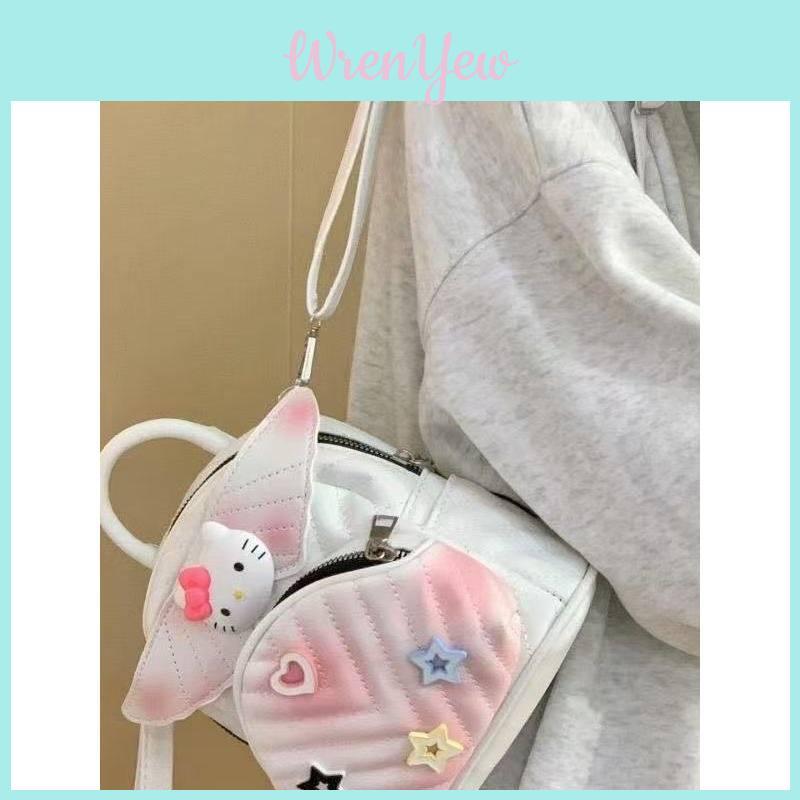 Мультяшный рюкзак Hello Kitty для девочек и мальчиков из ПУ-материала с милым дизайном для повседневного использования