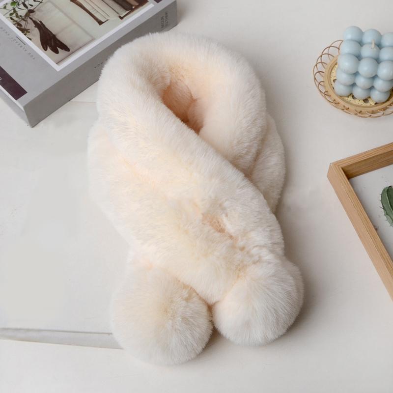 Новый искусственный мех кролика выдры двойной зимний шарф женский искусственный мех кролика утолщенный теплый модный плюшевый шарф