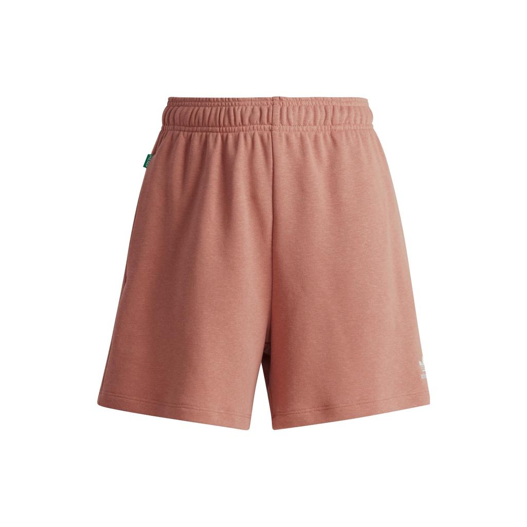 Adidas Originals Essentials+ Сделано из конопли, сплошной логотип, вышитый на резинке, прямые стандартные шорты, женские шорты, рок-коричневый IC1507