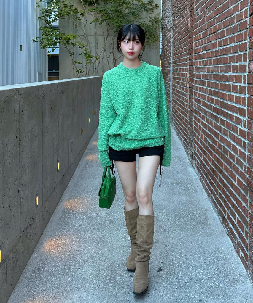 BLOND9 Snow Raglan Round Knit_Mint Green