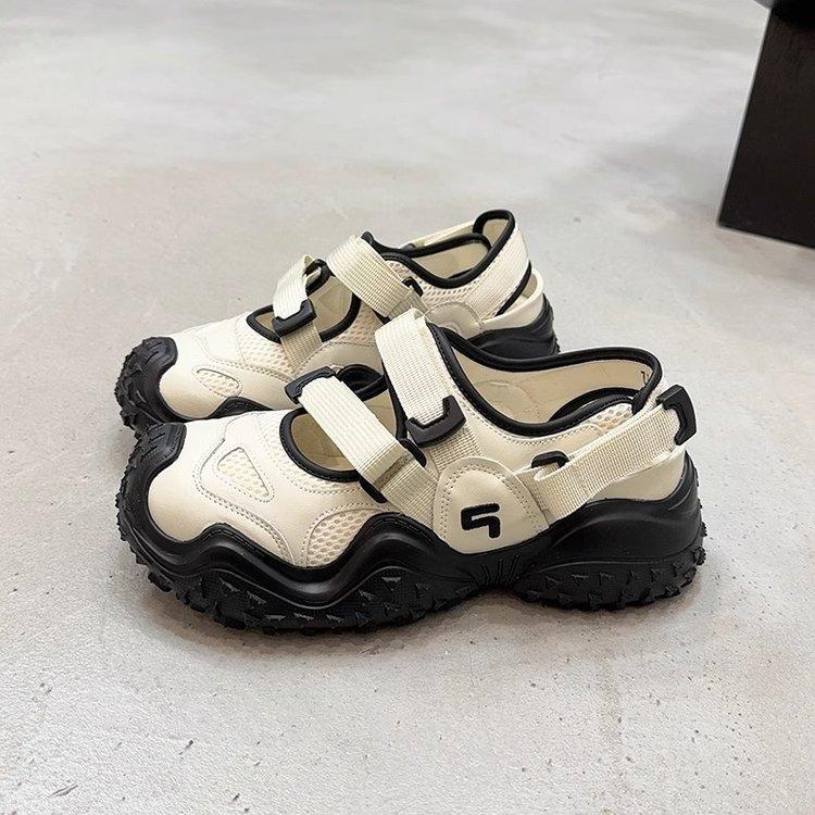 Cave Ugly Cute Thick-soled Dad Bag Head Sports Sandals Women's Summer Wear Hollow 2025 New Mesh Breathable