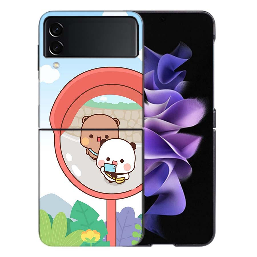 Милый Чехол BuBu DuDu для Samsung Z Flip7 6 Galaxy Чехол Ударопрочный Z Flip5 Z Flip3 4 5G Жесткая Крышка Телефон TPU PC Жесткий Funda