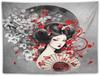 Japanese Red Geisha Tapestry Asian Cherry Blossom Traditional Kimono Folk Tapestries Home Decor Living Room Bedroom Apartment