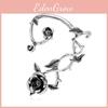 Dark Punk Flower Ear Cuffs Jewelry With Electroplated Finish For Women Fashion