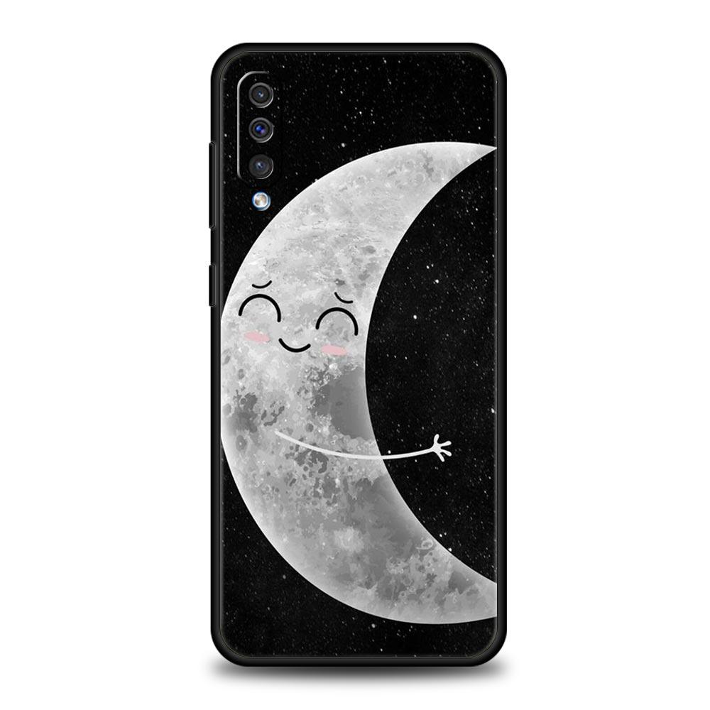 Мультяшный Чехол с Астетичным Изображением Солнца и Луны для Samsung A54 A52 A24 A14 A50 A70 A10 A40 A20S A20E A06 A12 A22 A34 A42 5G A04s A16