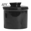 Minimalist Kitchen Decor Ceramic Butter Crock with Lid, Bell Shaped Dish, Sealed Countertop White Dish Keeper, Storage Jar for Fresh Soft & Spreadable