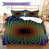 3D Vison Pattern Bedding Quilt Set Quilt Cover Pillowcase Home Decoration Gift (1 * duvet cover + 2 * pillowcase, without core)