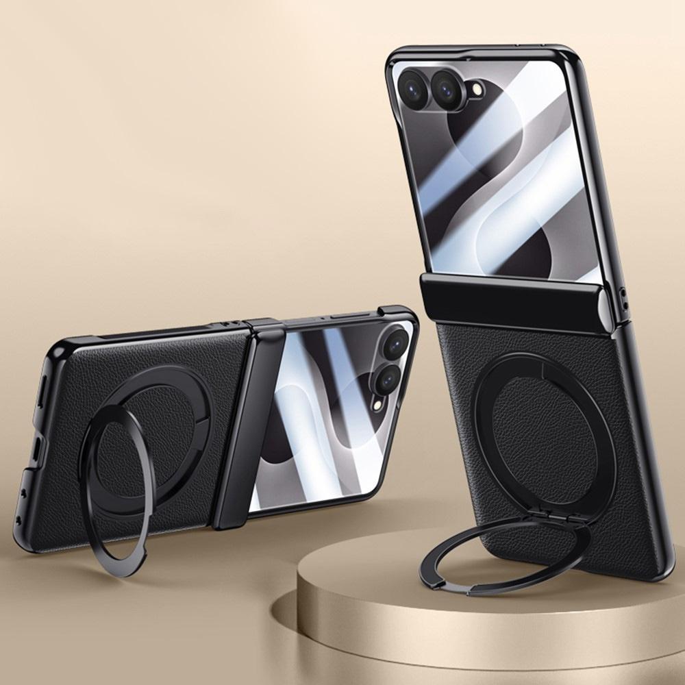Case for Samsung Galaxy Z Flip 8, with stand and glass for external screen, black