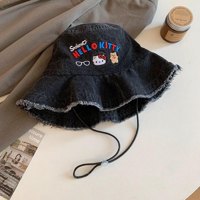 Hello Kitty Embroidered Wide Brim Cap With Sunshade For Spring And Summer Activities