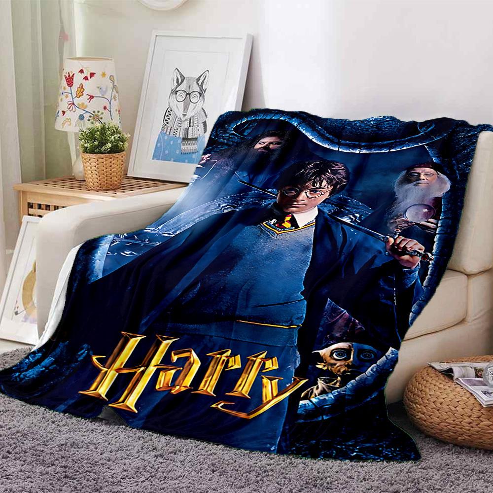 1pc Harry Potter Flannel Blanket Soft Warm Throw for Home, Office, Travel, All-Season Cozy Bedding GiftL1106