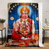 Colorful Spiritual Hanuman IllustrationFlannel blanket for bedroom, living room, sofa, and nap