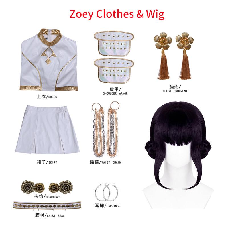 Rumi Zoey Mira Cosplay Costume Wig Kpop Idol Demon Hunters White Suits Stage Performace Role Play Women Halloween Outfits