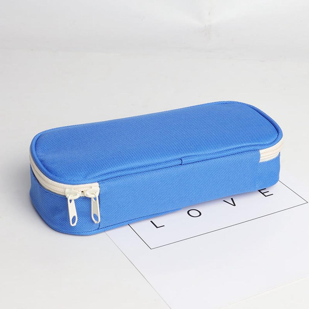 Large Capacity Pencil Cases Simple Solid Color Oxford Fabric Pencil Cases Student Stationery Bag School Supplies