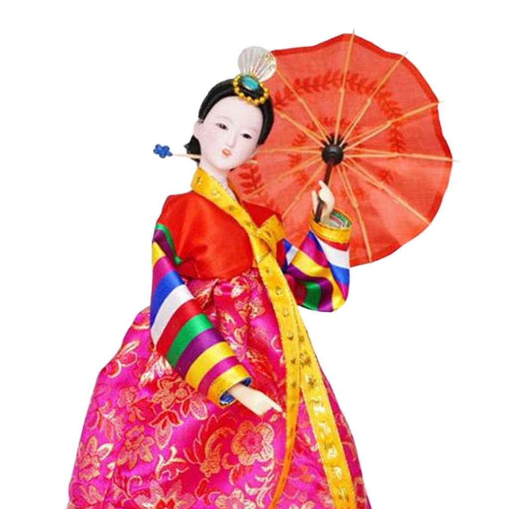 Korean Hanbok Doll Mini Unique Toy Cute Female Statue Geisha Kimono Figurine for Party Desktop Wedding Shop Family Gathering