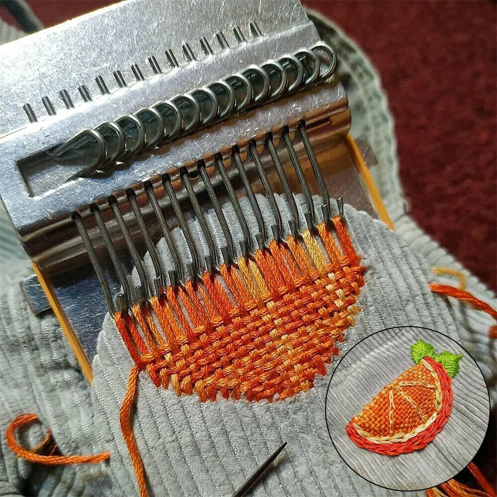 Diy Creative Braiding Patching Machine Hand Knitting Wooden Speed Weve Type Weave Darning Tools Stitching Knitting Small Loom