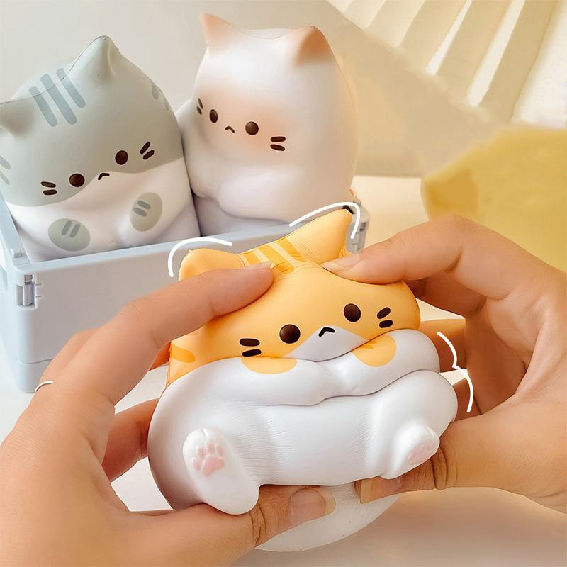 New Cat Stress Relief Squishy Toy Pu Slow Rising Squeeze Antistress Ball Cartoon Table Ornaments Squishy Stress Reliever Toys