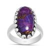 Натуральное фиолетовое бирюзовое твердое кольцо из стерлингового серебра 925 пробы для женщин и девочек