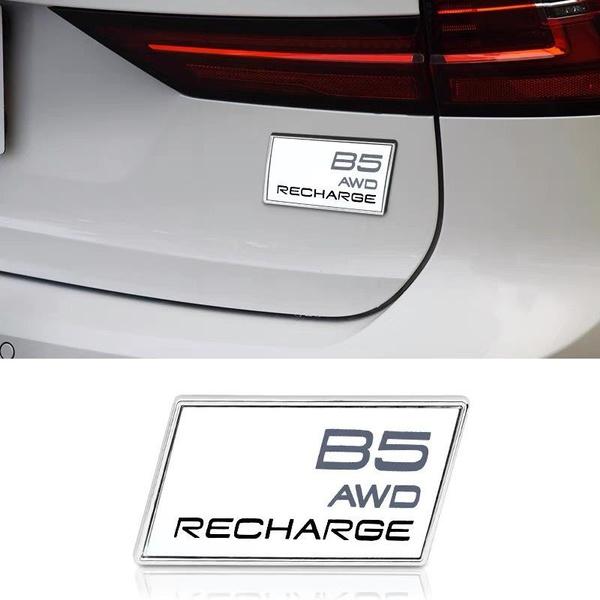 Car 3D ABS Trunk Badge Emblem Decals Sticker For Volvo T3 T4 T5 T6 T8 B5 B6 AWD Recharge XC40 XC60 XC90 V60 S60 S80 S90 V40 C30