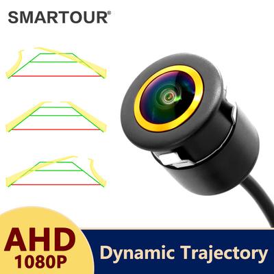 Smartour AHD 1080 Динамическая камера заднего вида для автомобиля Автомобильная камера заднего хода Золотой широкоугольный объектив «Рыбий глаз» Ночное видение Водонепроницаемая Универсальная камера с траекторией