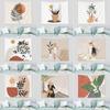 Nordic Abstract Geometric Tropical Plant Print Pattern Tapestry Home Living Room Bedroom Wall Decor Background Cloth Tapestry