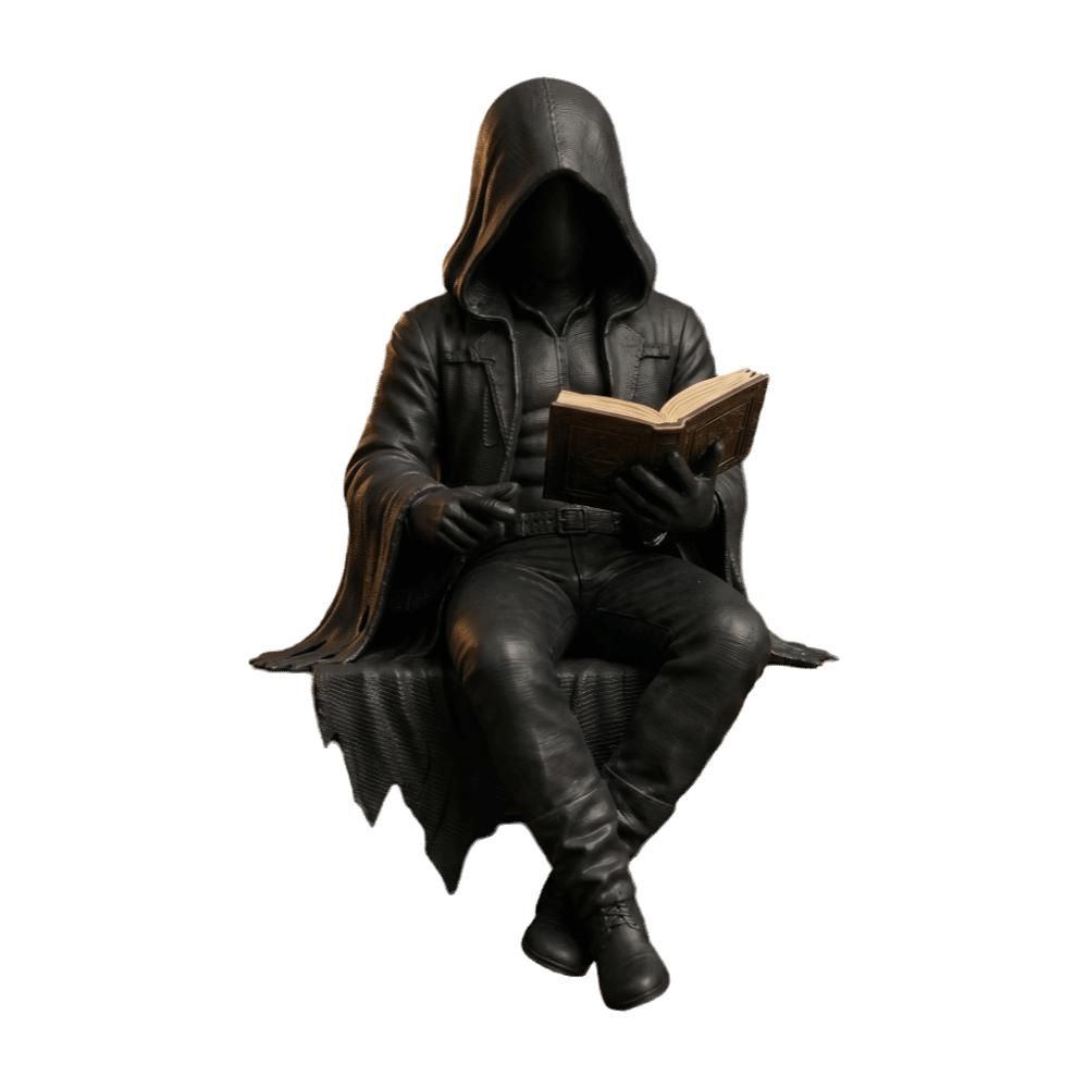 Decoration Skeleton Figurine Halloween Desktop Ornaments Reading Men Statue Mystery Display