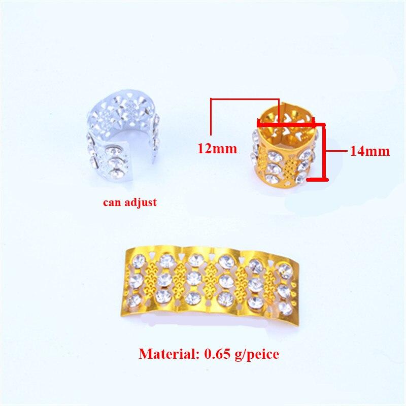 5 шт./лот, золотистые, серебряные косы для волос, бусины для бороды, инструменты для укладки волос, дреды, заколки для волос, кольца, аксессуары для волос для женщин