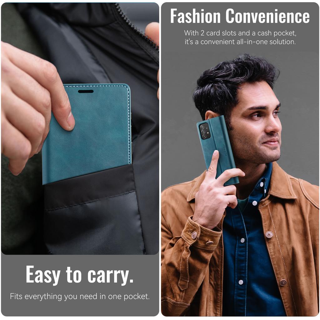 For Samsung Galaxy A52s 5G/Galaxy A52 4G/Galaxy A52 5G Case CASEME 033 Series RFID Blocking Wallet Stand Calf Texture Leather Phone Cover