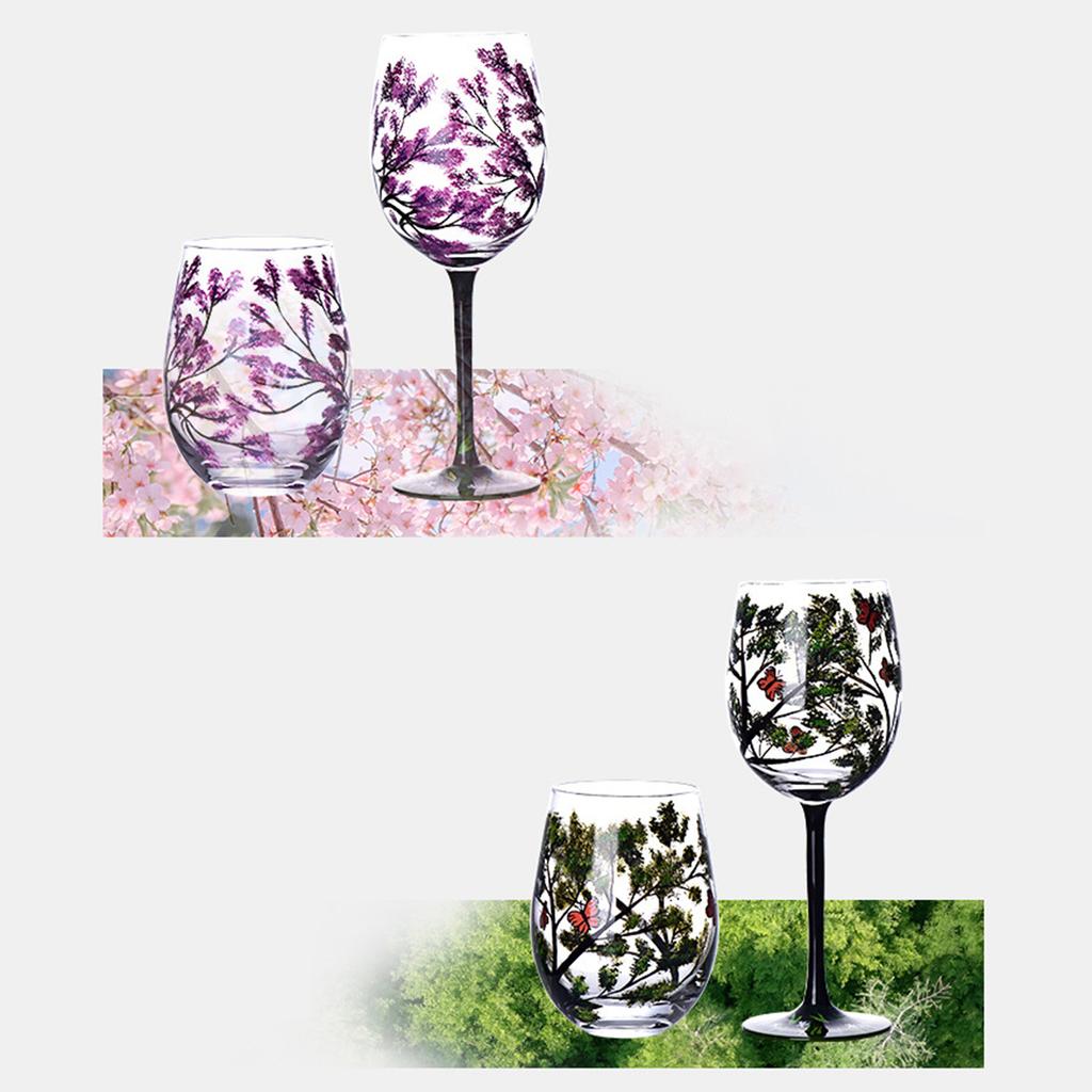 Креативный печатный стеклянный стакан Four Seasons Trees Винные бокалы Пивные кружки Винный стакан Материал стекла для вина Пива и коктейлей