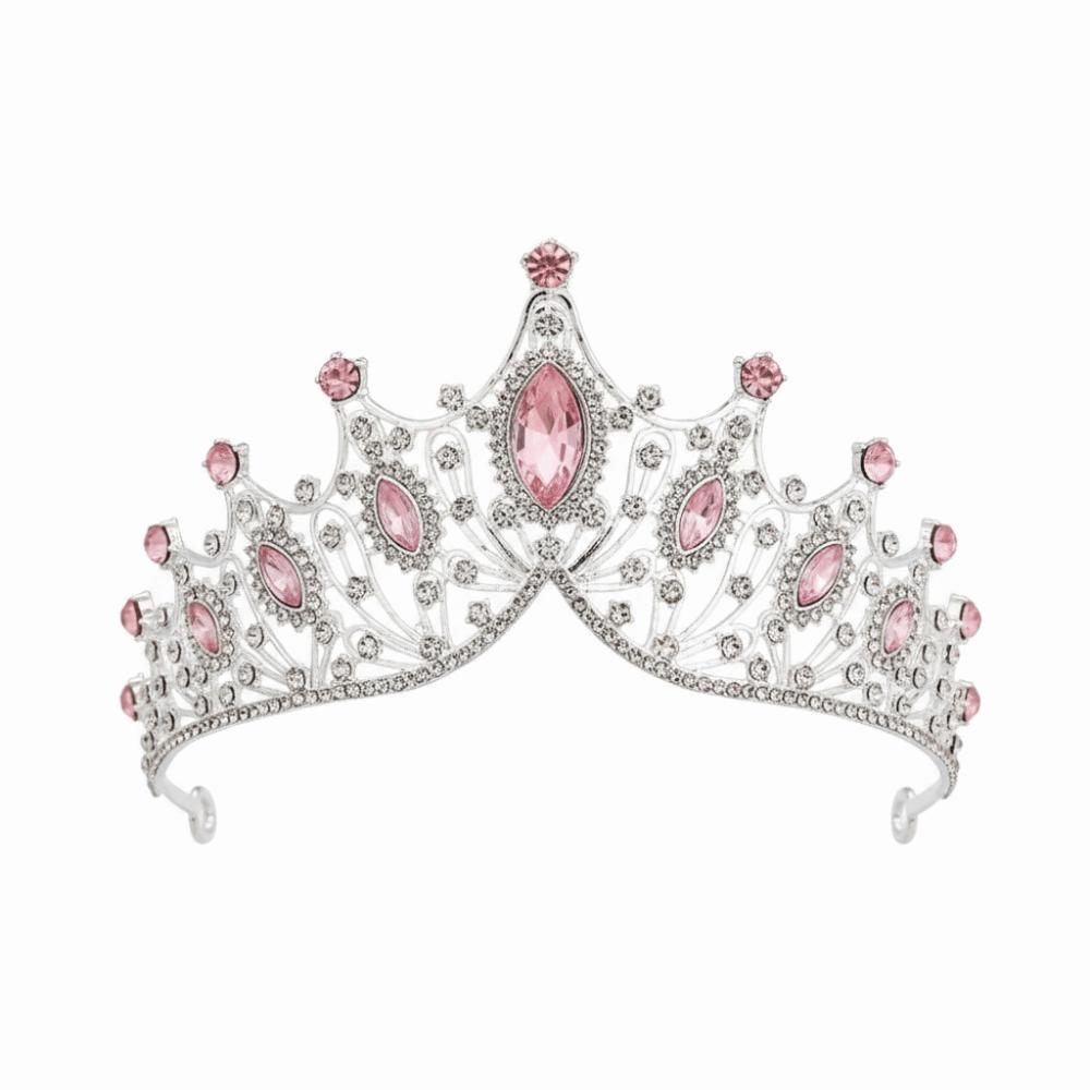 Vintage Rhinestone Queen Princess Crown Alloy Hair Accessories Crystal Tiara Baroque Bridal Headband Christmas
