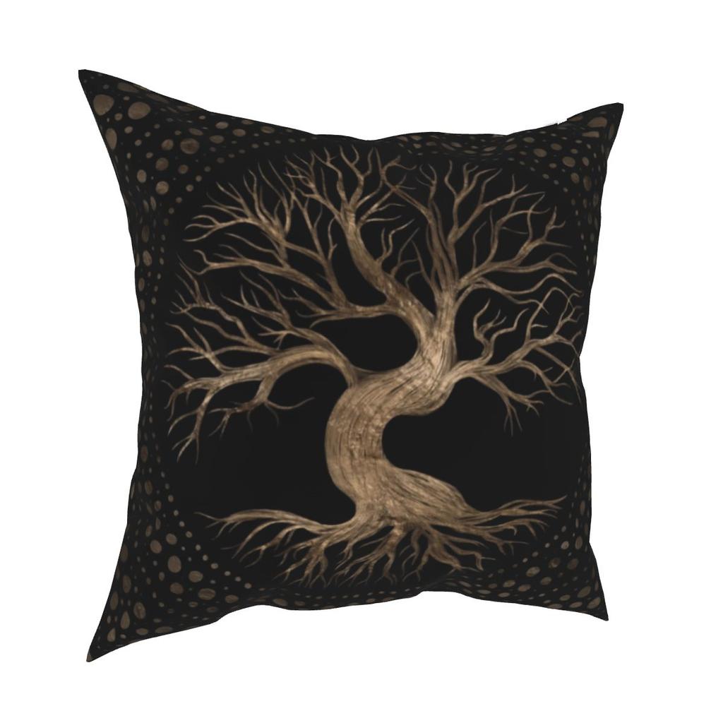 Tree of Life Mystic Viking Pillowcase Bed Cart Holy Gold Cushion Cover Decorative Pillowcase