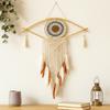 Dream Catcher Evil Eye Macrame White Grey Brown