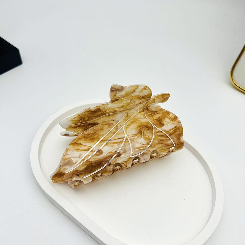 1 шт. Новый кленовый лист коготь, Интернет-знаменитость, Деревенский стиль, Милый, Сладкий, Элегантный, Универсальный, Заколка-клипса для волос 'Акула'