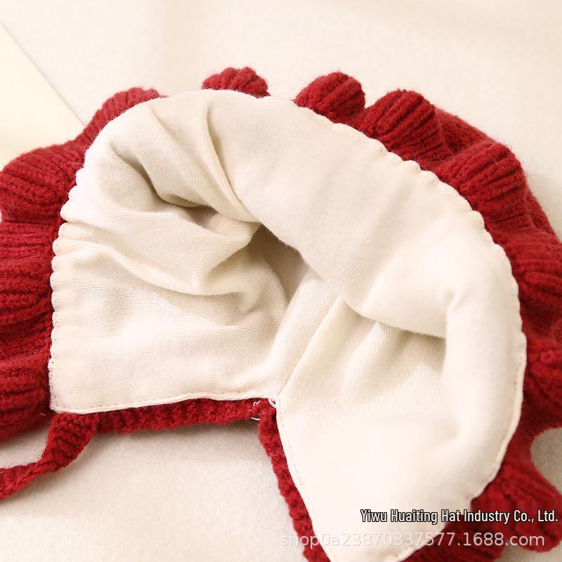 Зимняя кружевная ветрозащитная шапка-колпак для принцессы – Милая и теплая вязаная шапка для младенцев