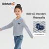 QQ DUCK Girls' Striped Polo Long Sleeve T-Shirt