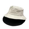 Big eaves cotton and linen flat top bucket hat women's spring and summer thin breathable sunscreen visor plain face versatile washbasin hat