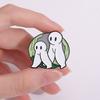 Cute And Playful White Ghost Cartoon Brooch Unisex Design Perfect For Fashion And Gifts