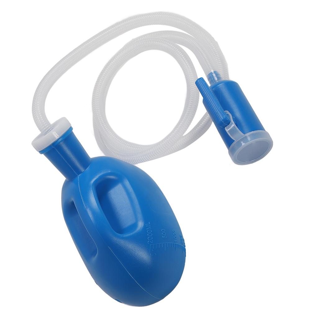 Мужской писсуар 2000 мл, бутылка для мочи большой емкости с защитой от разлива для лежачих пациентов, синий цвет