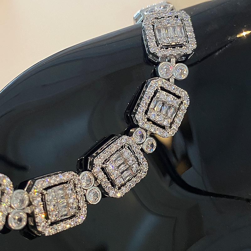 Квадратный полный бриллиантовый браслет Jiugongge унисекс на руку ювелирные изделия индивидуальные часы с пряжкой Cold Wind