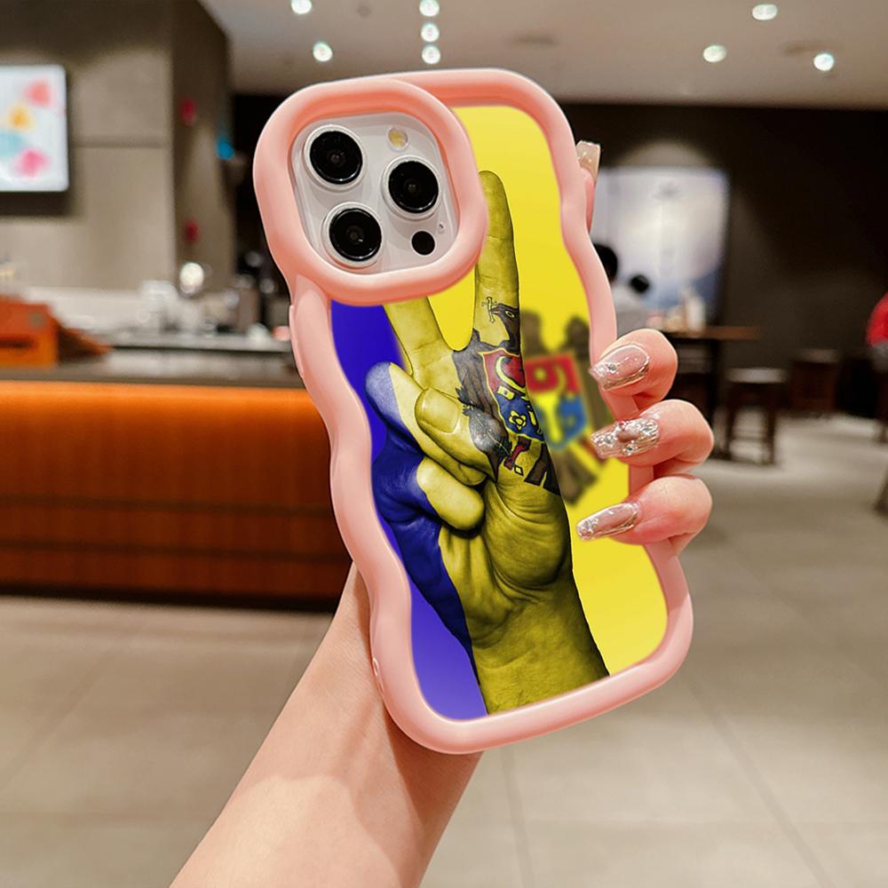 Ae94 Республика Молдова Флаг защитные чехлы для телефонов Samsung S24 Plus S23 Ultra A14 A55 A06 Honor X9b Motorola OnePlus Big Wave TPU задняя крышка