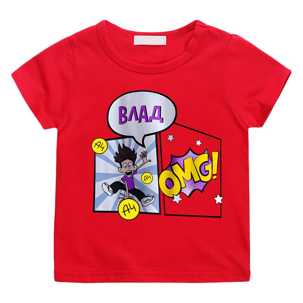 ОМГ, ФУТБОЛКА ВЛАДА Детская 100% Хлопок Футболки формата А4 Мерч GLENT Печать Повседневная Одежда для Семьи Набор Модные Топы для Мальчиков и Девочек