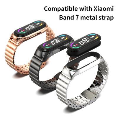 Ремешок для часов водонепроницаемый сменный встроенный цельный ремешок для наручных часов из нержавеющей стали для Xiaomi Mi Band 3 4 5 6 7