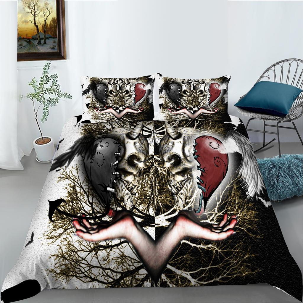 Бытовое постельное белье с 3D-печатью, односпальная двуспальная кровать, полноразмерная модная наволочка для спальни и пододеяльник, удобное постельное белье для спальни