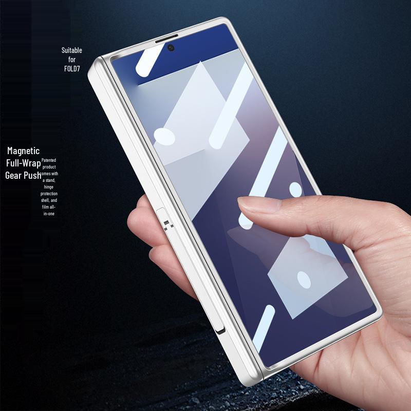 Чехол-подставка с магнитной петлей для Samsung Z Fold7 со слотом для стилуса и защитой от падений