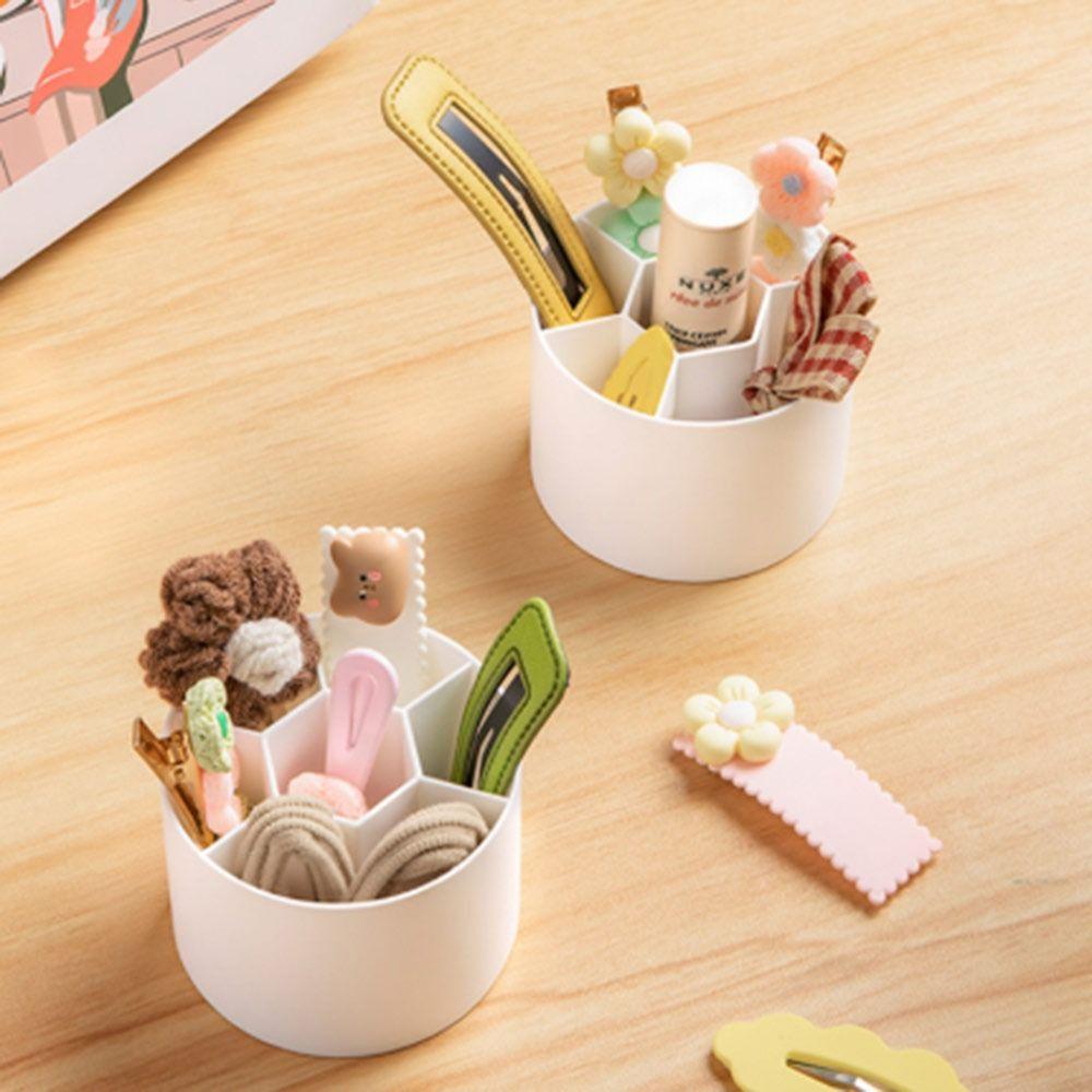 Mini Desktop Storage Box Rotating Stationery Storage Rack Simple Makeup Brush Holder for Home